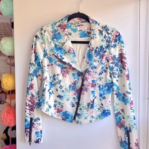 Floral moto jacket by Nameless